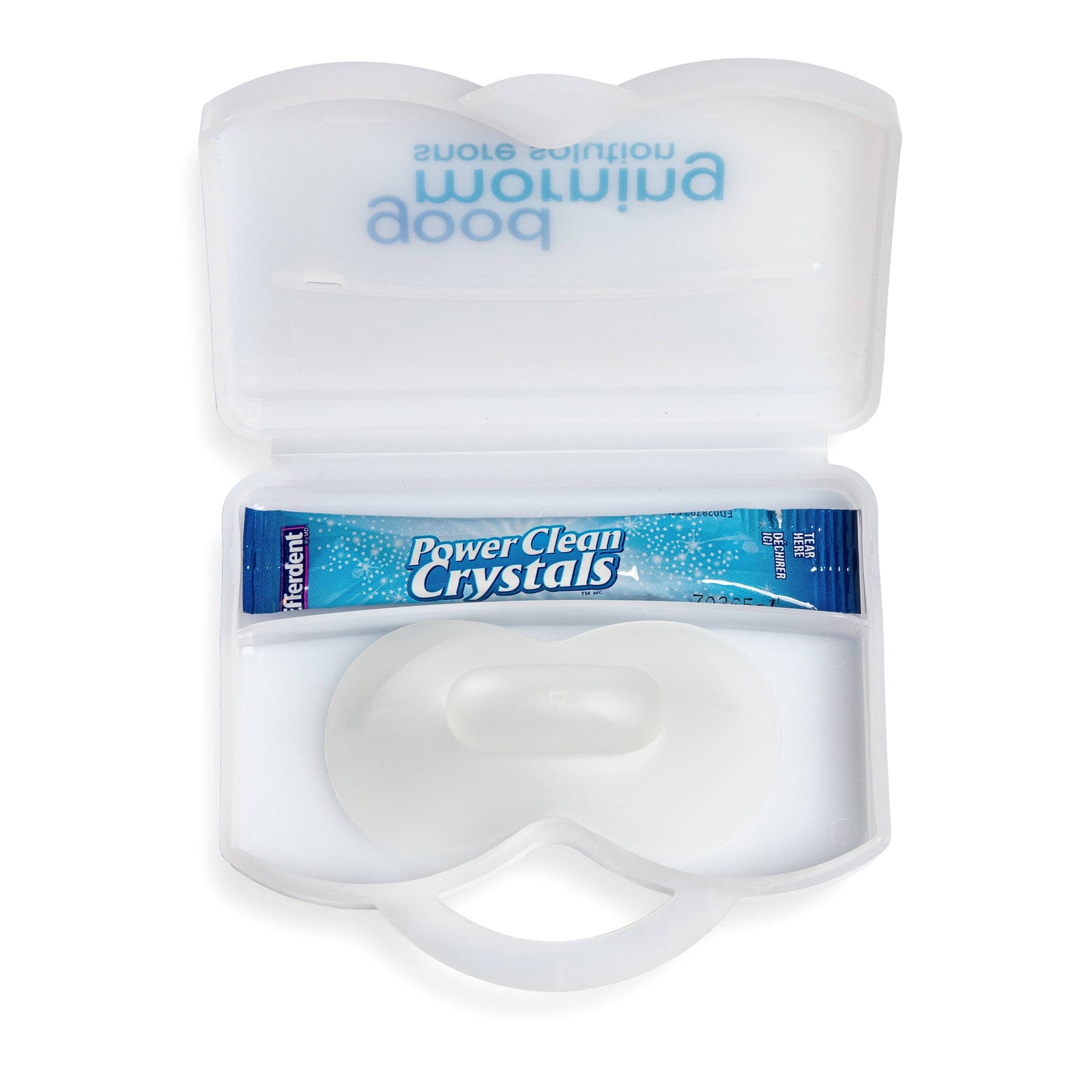 carry case shown open with cleaning packet inside