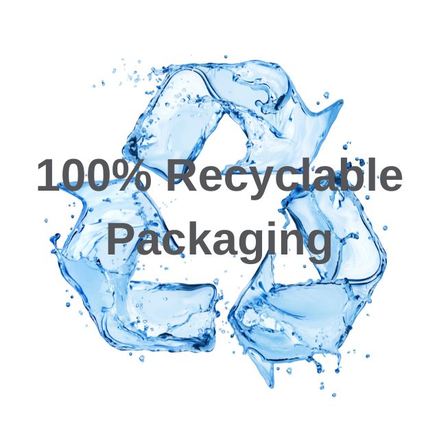 100% recyclable packaging emblem
