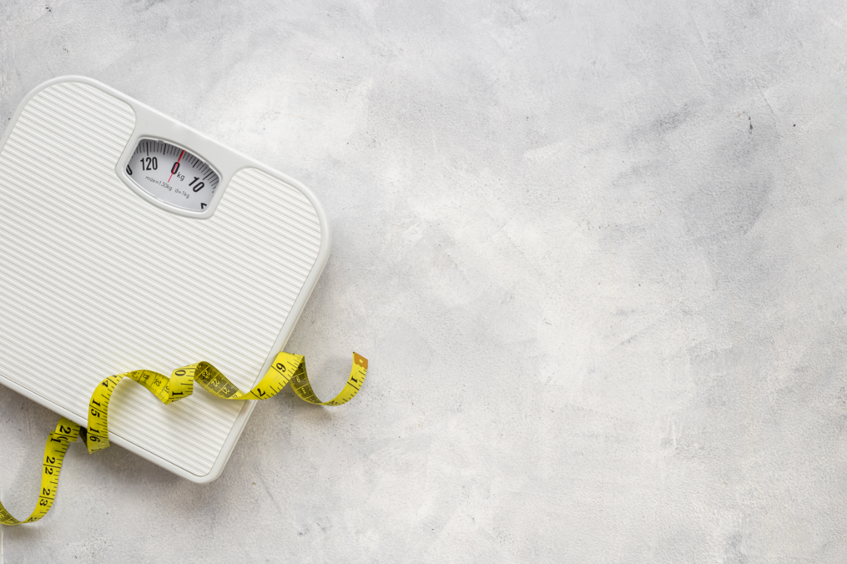 weight scale and measuring tape