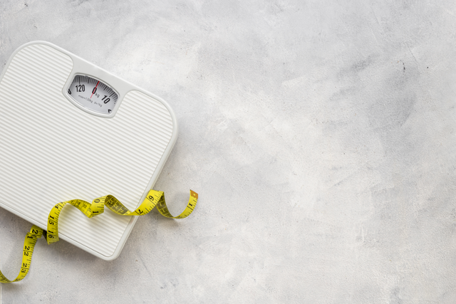 weight scale and measuring tape